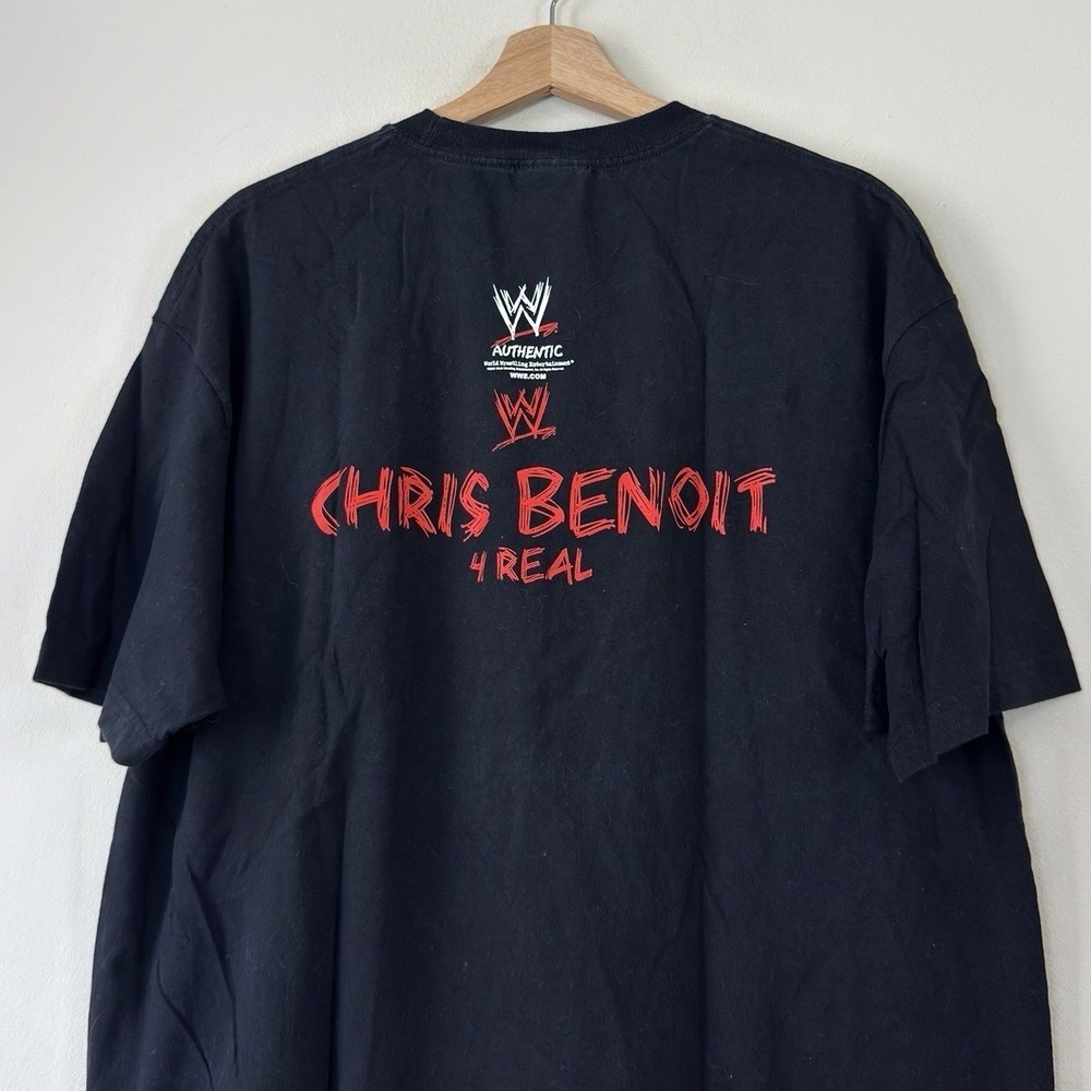 Vintage WWE Chris Benoit 4 Real Graphic Wrestling Black Tee Shirt - XL - Picture 4 of 6